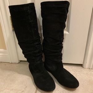 UGG Abilene Boots Scrunched Perforated Black